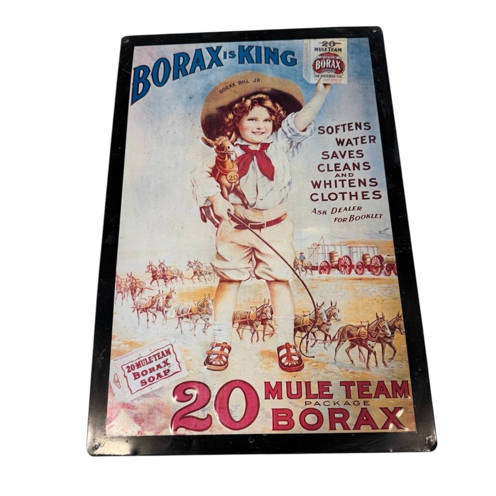 Vintage Borax Laundry Soap Tin Sign Metal Cottagecore Laundry Room Decor